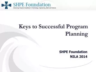 Keys to Successful Program Planning