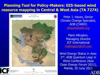 Planning Tool for Policy-Makers: GIS-based wind resource mapping in Central &amp; West Asia (TA 7274)