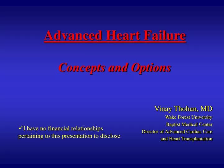 advanced heart failure concepts and options