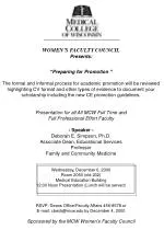 WOMEN’S FACULTY COUNCIL Presents: “Preparing for Promotion ” - slide 1