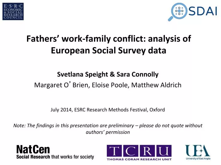 fathers work family conflict analysis of european social survey data