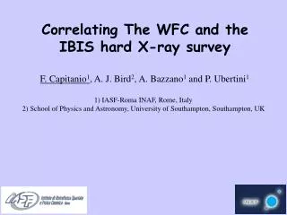 Correlating The WFC and the IBIS hard X-ray survey