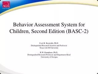 Behavior Assessment System for Children, Second Edition (BASC-2)