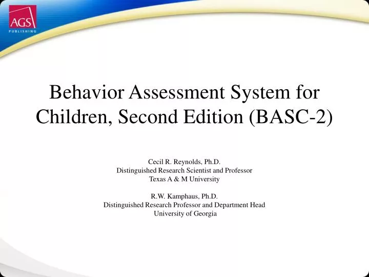behavior assessment system for children second edition basc 2
