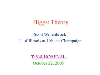 Higgs: Theory