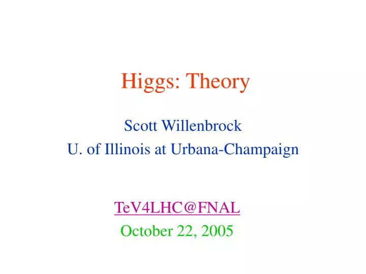 higgs theory
