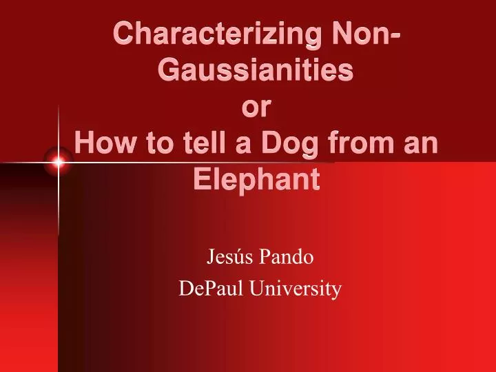 characterizing non gaussianities or how to tell a dog from an elephant
