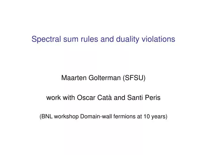spectral sum rules and duality violations