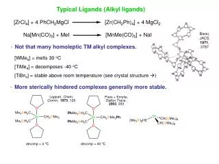 Typical Ligands (Alkyl ligands)