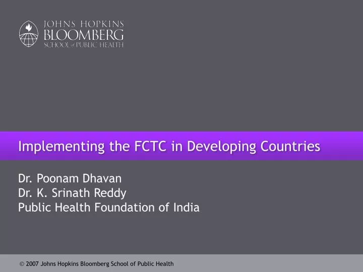 implementing the fctc in developing countries