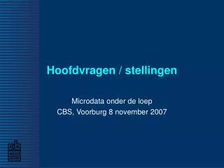 hoofdvragen stellingen