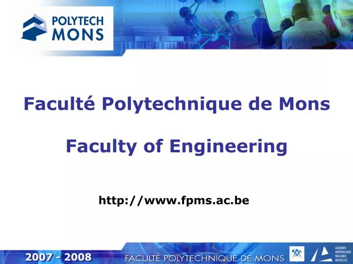 facult polytechnique de mons faculty of engineering