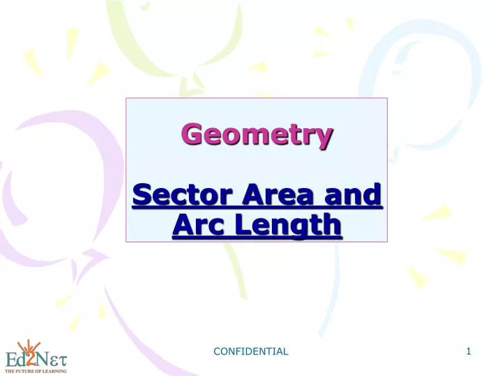geometry sector area and arc length