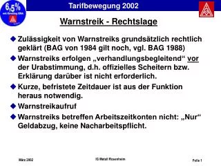 warnstreik rechtslage
