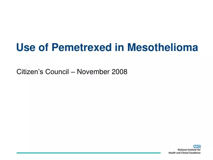 use of pemetrexed in mesothelioma
