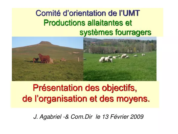 comit d orientation de l umt productions allaitantes et syst mes fourragers