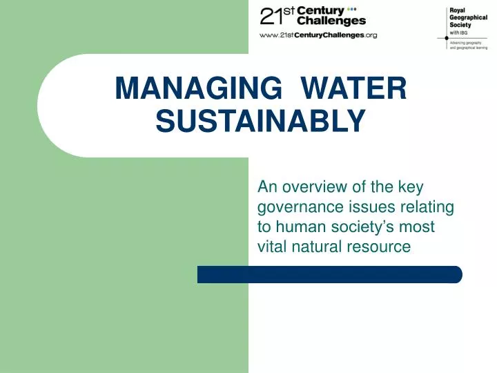 managing water sustainably