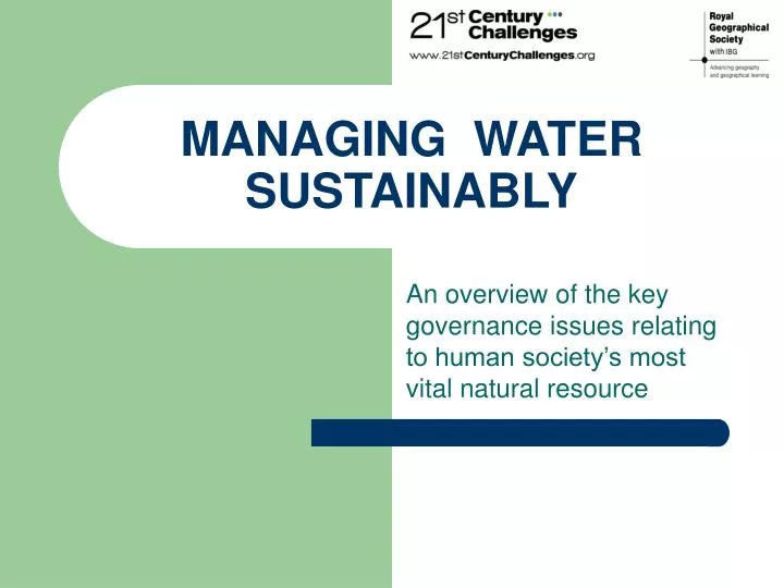 PPT - MANAGING WATER SUSTAINABLY PowerPoint Presentation, free download ...