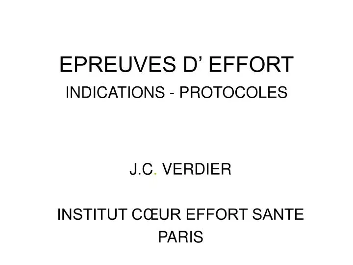 epreuves d effort indications protocoles
