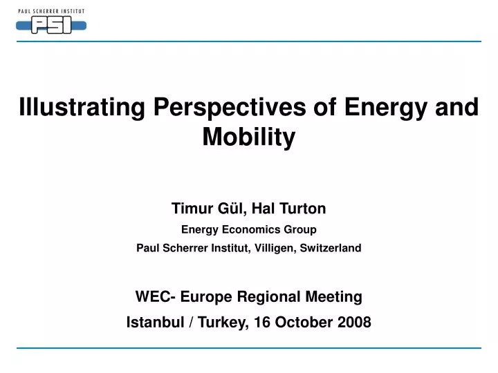 illustrating perspectives of energy and mobility