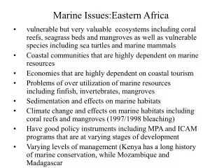 Marine Issues:Eastern Africa