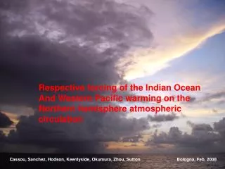 Respective forcing of the Indian Ocean And Western Pacific warming on the
