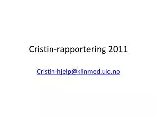 cristin rapportering 2011