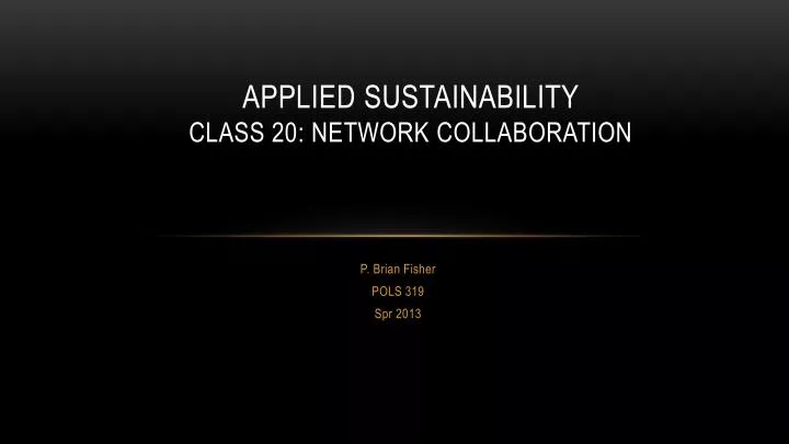 applied sustainability class 20 network collaboration