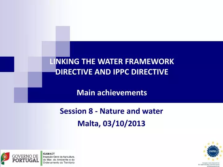 linking the water framework directive and ippc directive main achievements