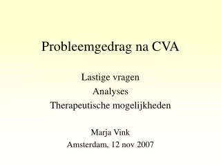 probleemgedrag na cva