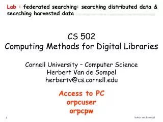 Lab : federated searching: searching distributed data &amp; searching harvested data