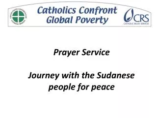 Prayer Service Journey with the Sudanese people for peace