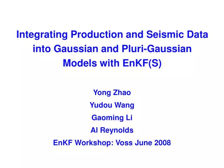 integrating production and seismic data into gaussian and pluri gaussian models with enkf s