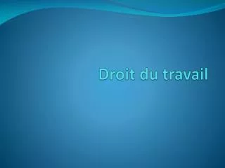droit du travail