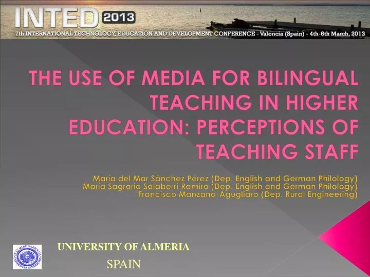the use of media for bilingual teaching in higher education perceptions of teaching staff
