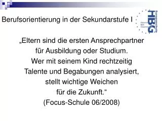 berufsorientierung in der sekundarstufe i
