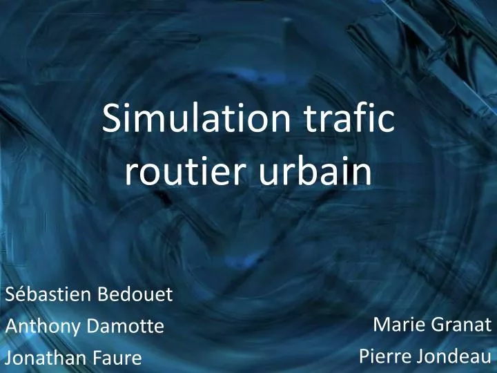 simulation trafic routier urbain