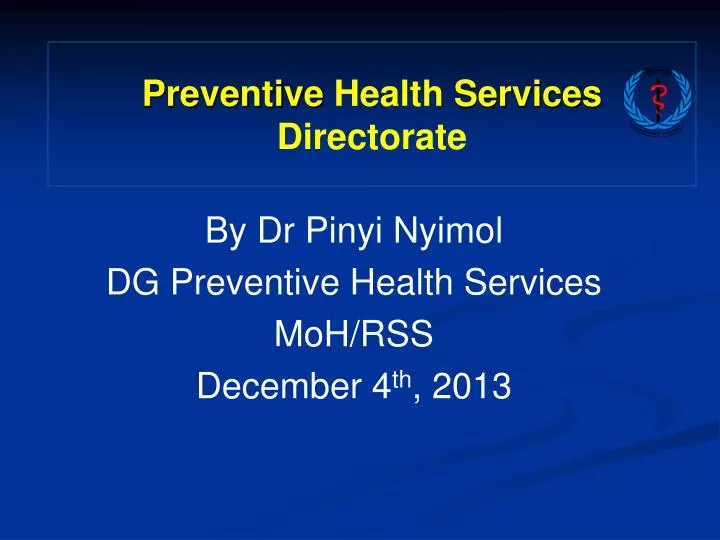 preventive health services directorate