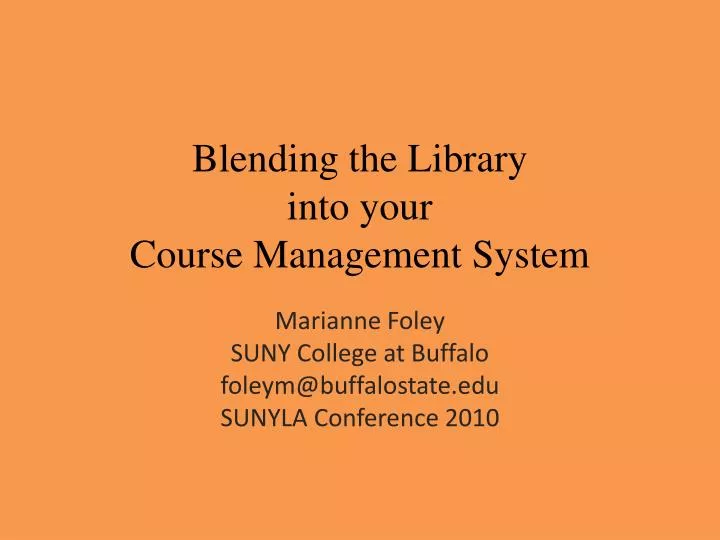 blending the library into your course management system