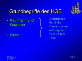 grundbegriffe des hgb