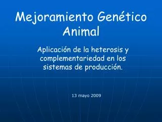 mejoramiento gen tico animal