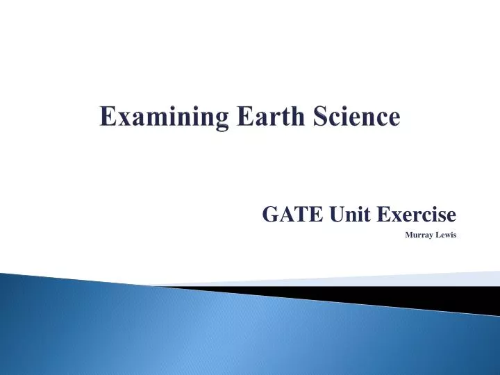 examining earth science