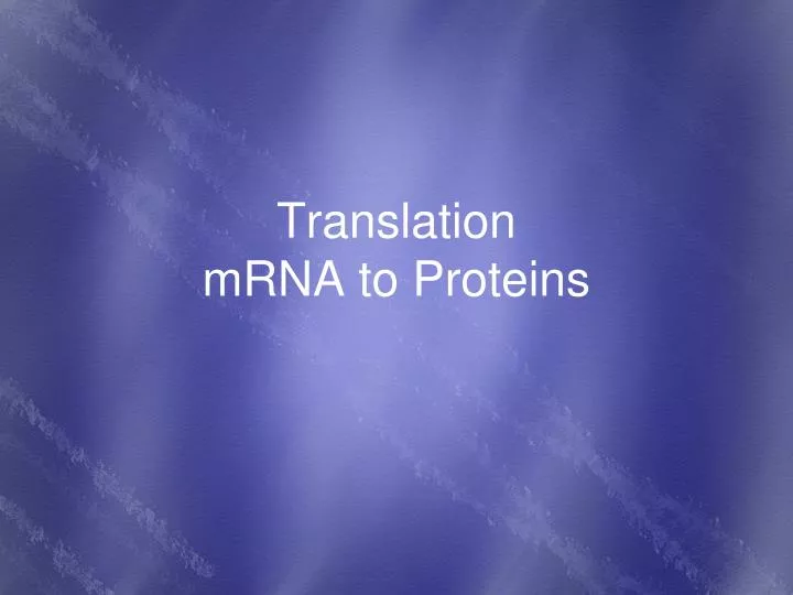 translation mrna to proteins