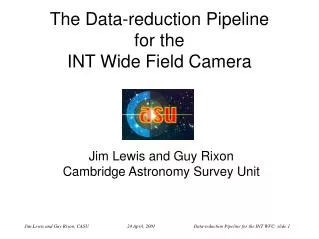 The Data-reduction Pipeline for the INT Wide Field Camera