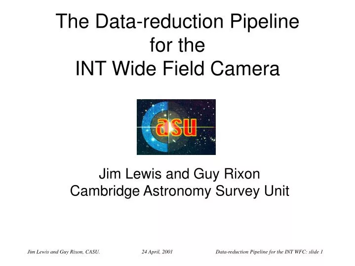 the data reduction pipeline for the int wide field camera