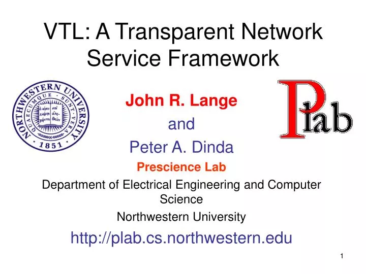 vtl a transparent network service framework
