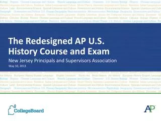The Redesigned AP U.S. History Course and Exam