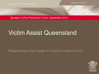 Burdekin Crime Prevention Forum; September 2012
