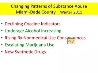 Changing Patterns of Substance Abuse Miami-Dade County Winter 2011
