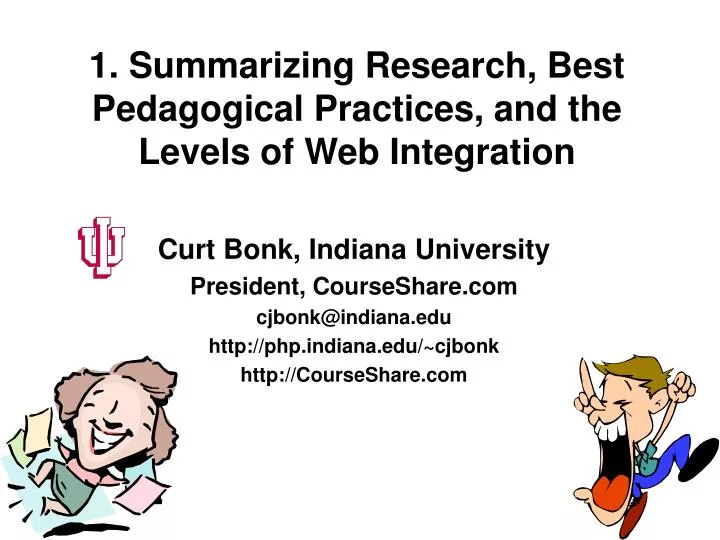 1 summarizing research best pedagogical practices and the levels of web integration